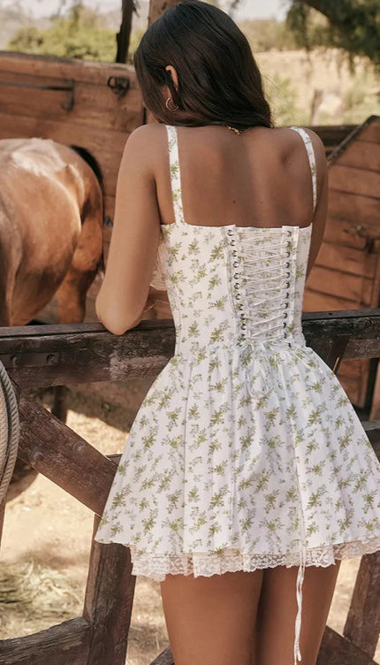 Robe blanche à fleur - Robe Addict