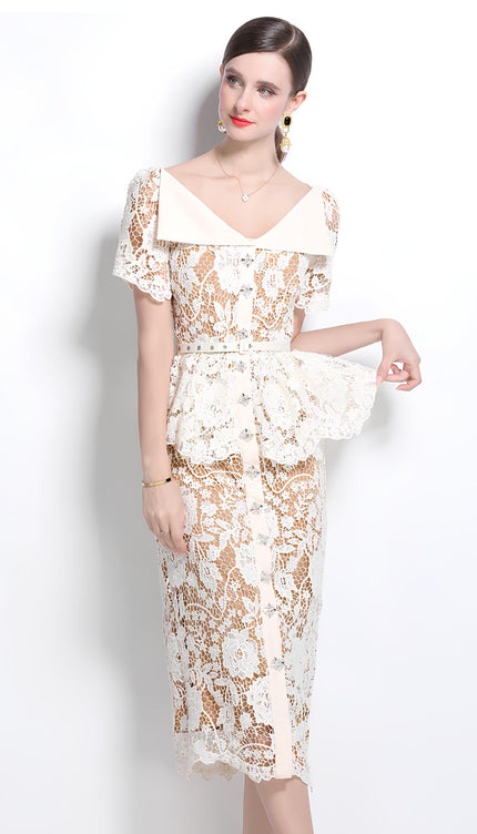 Robe blanche beige - Robe Addict