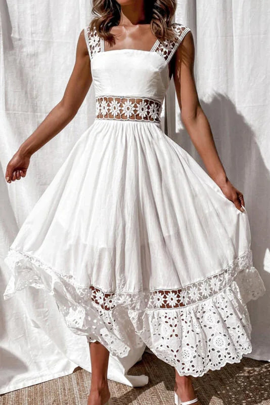 Robe blanche femme pour bapteme Robe Addict - Main Image