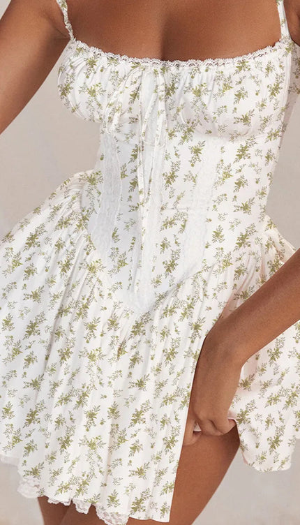 Robe blanche à fleur - Robe Addict