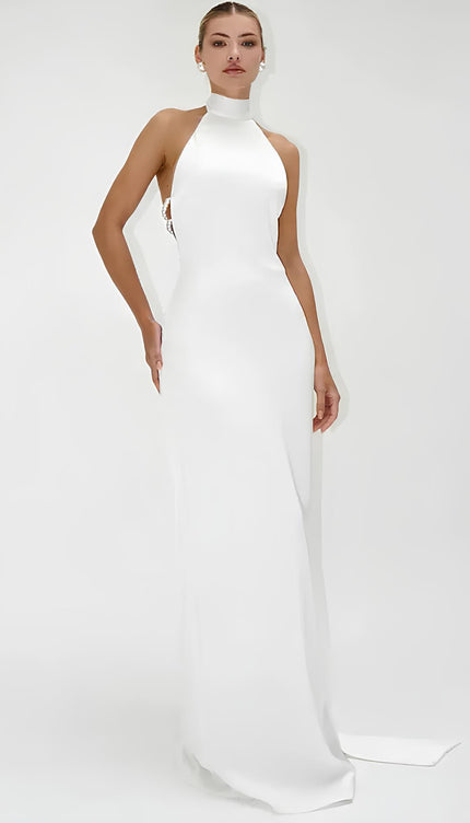 Robe blanche perlée - Robe Addict