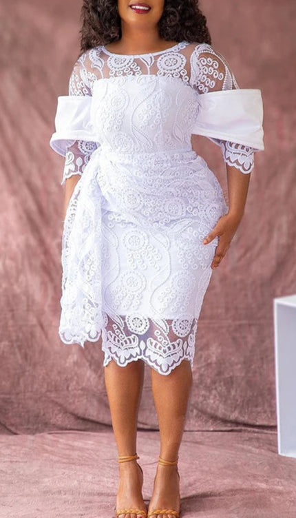 Robe blanche pour femme ronde - Robe Addict