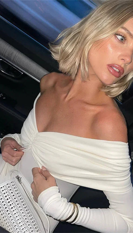 Robe blanche pres du corps - Robe Addict