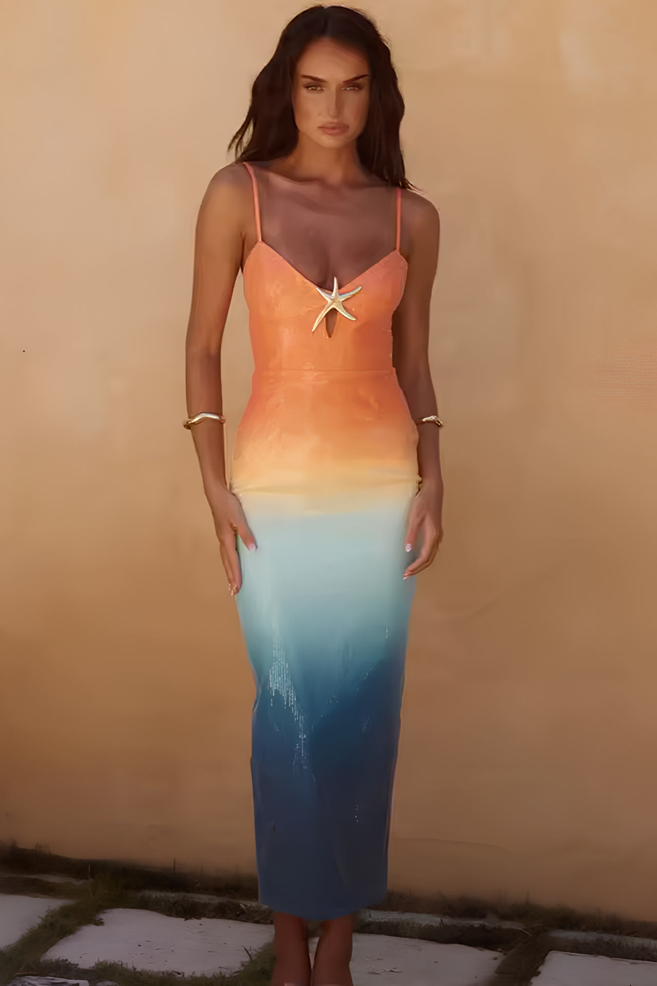Robe bleue et orange neuve taille S marque Ycoo étiquetée à Robe bleue et orange neuve taille S marque Ycoo étiquetée à