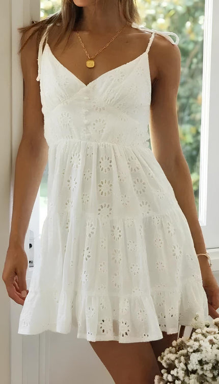 Robe broderie anglaise courte - Robe Addict