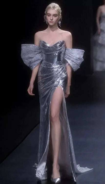 Robe bustier argenté - Robe Addict