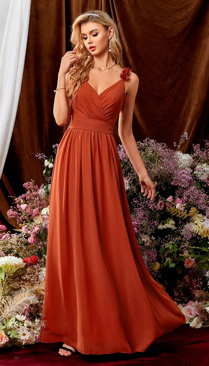 Robe ceremonie femme terracotta - Robe Addict