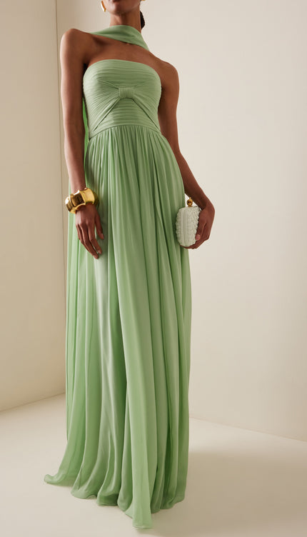Robe ceremonie femme vert sauge - Robe Addict