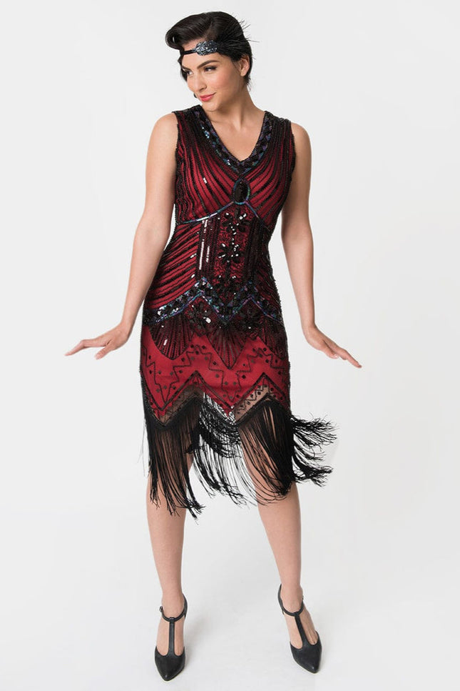 Robe charleston rouge - Robe Addict