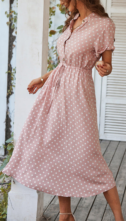 Robe chemise a pois - Robe Addict