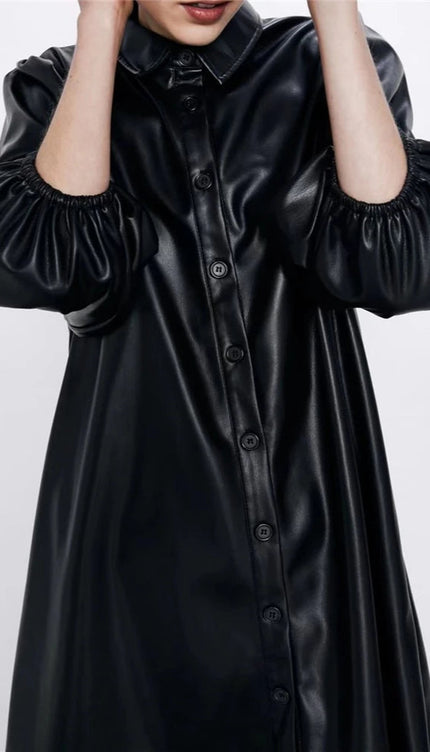 Robe chemise en cuir - Robe Addict