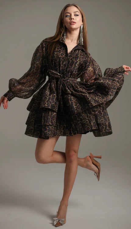 Robe chemise leopard - Robe Addict