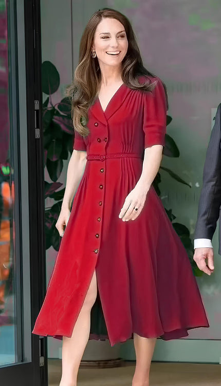 Robe chemisier rouge - Robe Addict