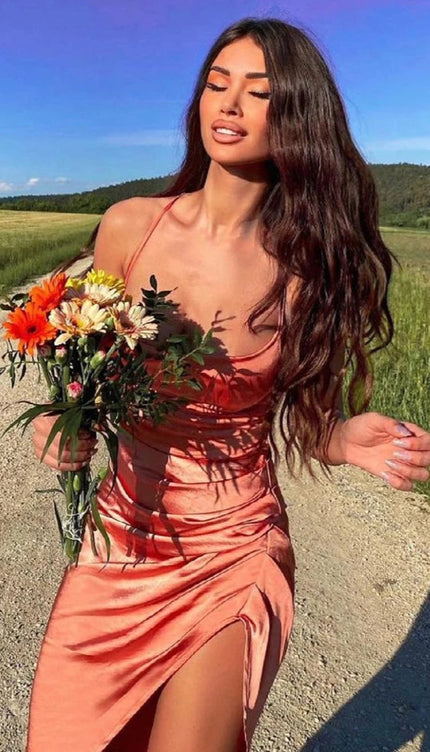 Robe cocktail corail - Robe Addict