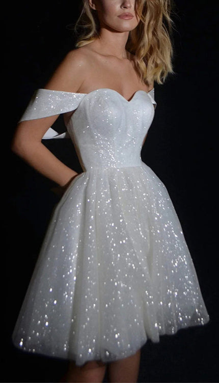 Robe blanche cocktail mariage - Robe Addict