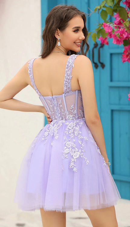 Robe courte lilas - Robe Addict