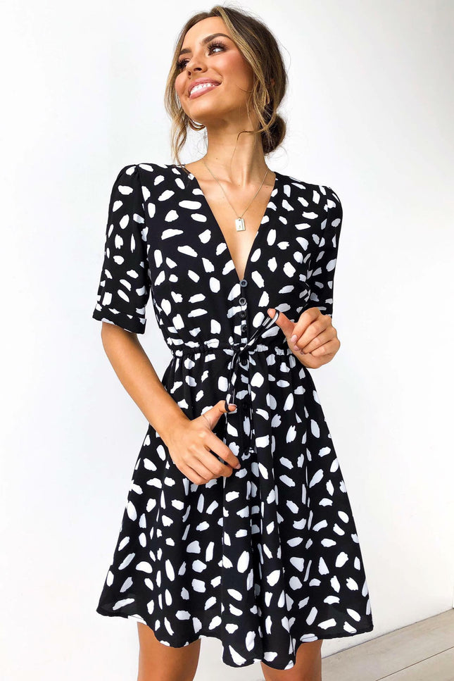 Robe courte noir et blanc - Robe Addict