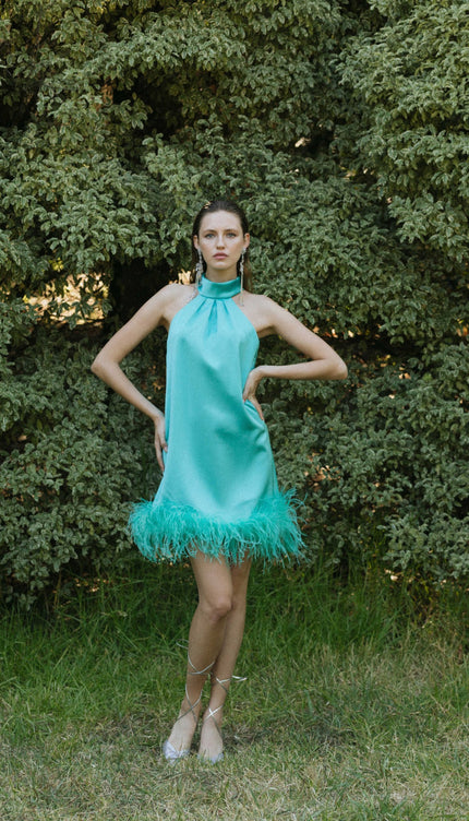 Robe courte turquoise - Robe Addict