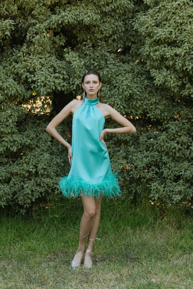 Robe courte turquoise - Robe Addict