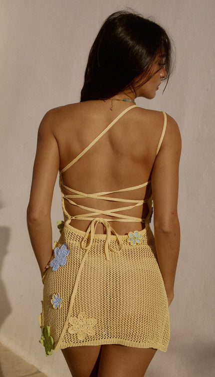 Robe crochet fleurs - Robe Addict