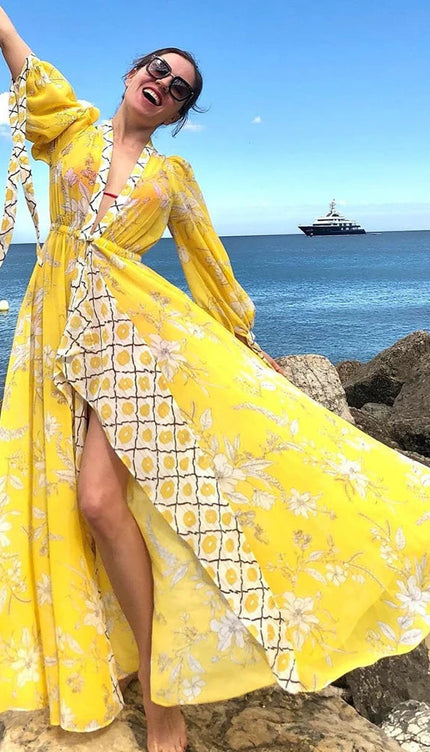 Robe de plage jaune - Robe Addict