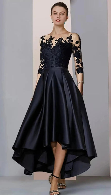 Robe de soirée dentelle et satin - Robe Addict