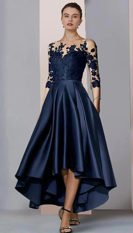 Robe de soirée dentelle et satin - Robe Addict