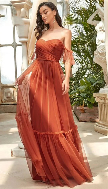 Robe de soirée orange - Robe Addict