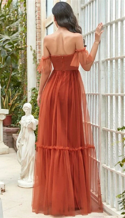 Robe de soirée orange - Robe Addict