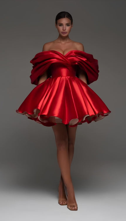 Robe de soirée rouge princesse - Robe Addict