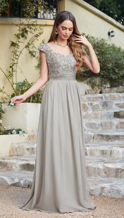 Robe demoiselle d'honneur taupe - Robe Addict