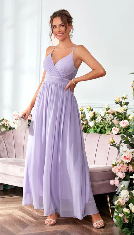 Robe demoiselle d'honneur violet pastel - Robe Addict