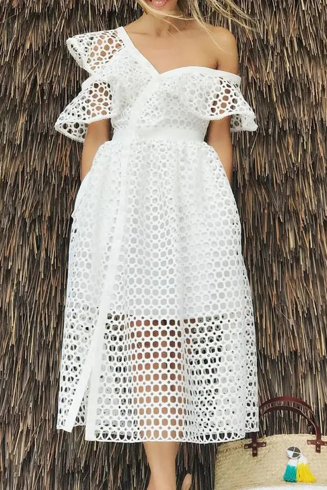 Robe dentelle blanche grande taille - Robe Addict