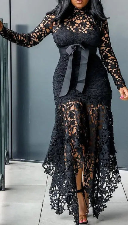 Robe dentelle noire grande taille - Robe Addict