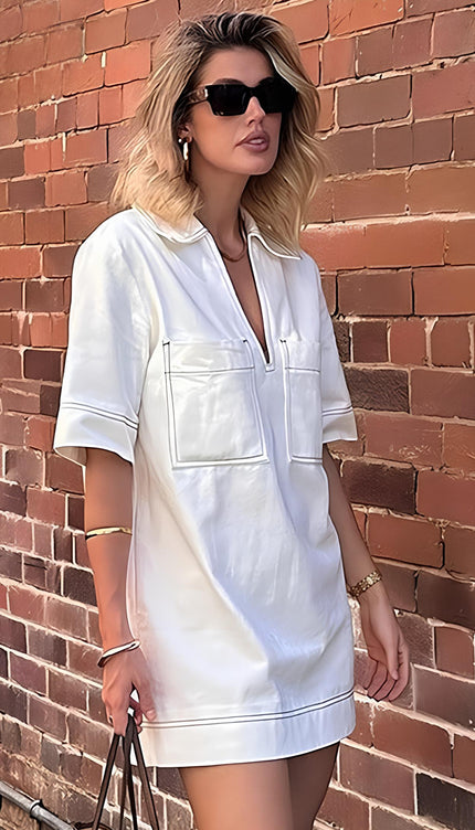 Robe en jean blanche - Robe Addict