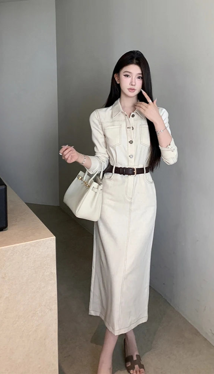 Robe en jean blanc - Robe Addict