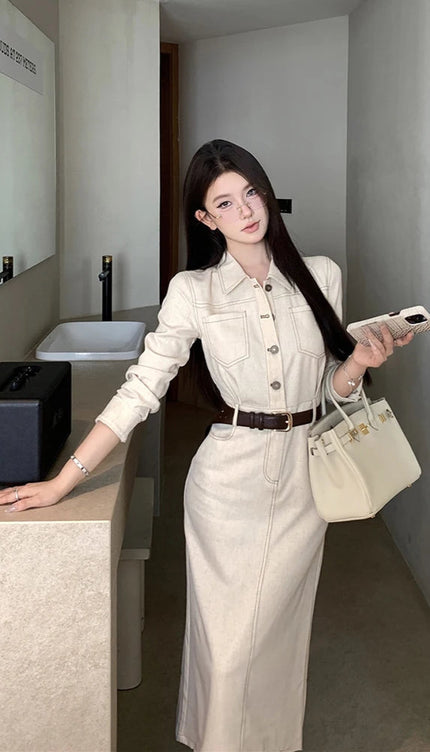 Robe en jean blanc - Robe Addict