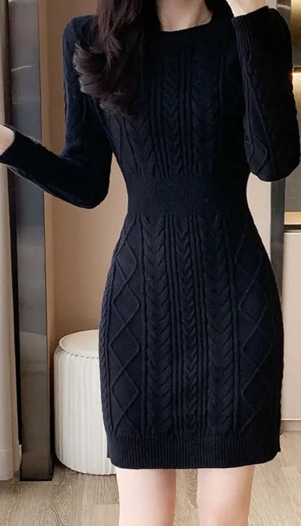 Robe en laine noire - Robe Addict