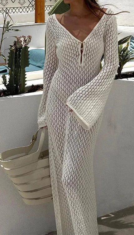 Robe en maille blanche - Robe Addict
