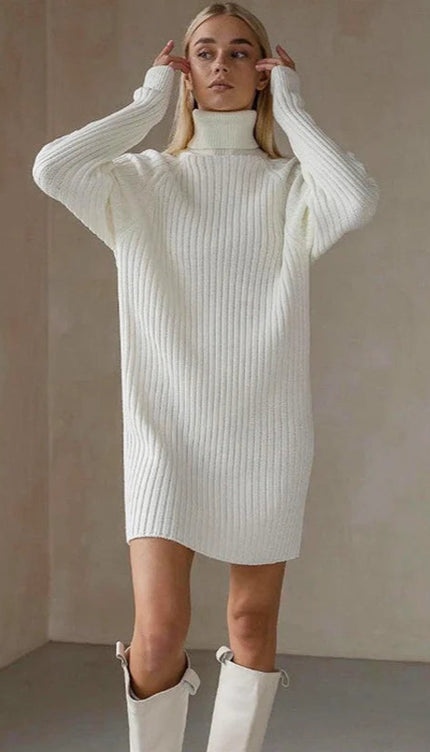 Robe en maille col roulé - Robe Addict