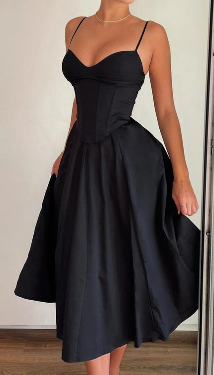 Robe evasee noire - Robe Addict