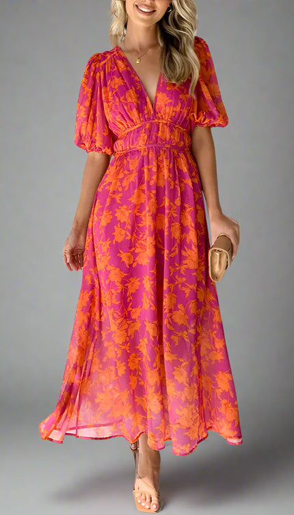 Robe rose et orange - Robe Addict