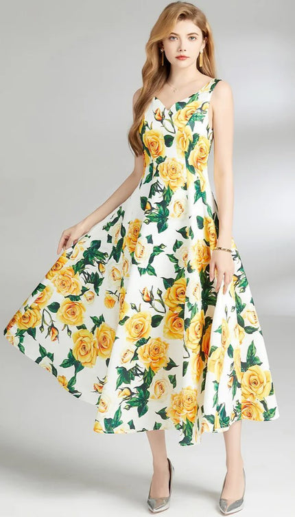 Robe fleurs jaunes - Robe Addict