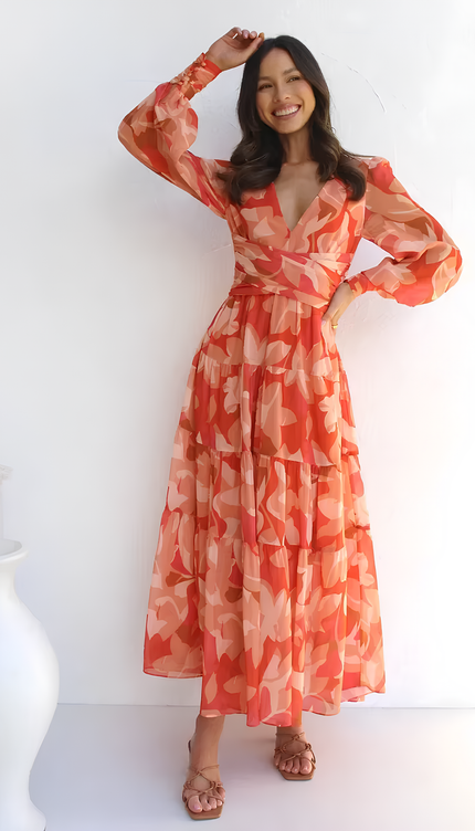 Robe fluide orange - Robe Addict