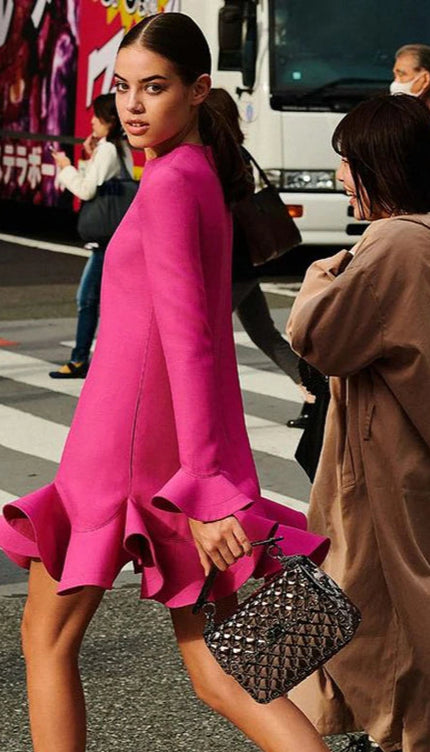 Robe fuchsia courte - Robe Addict