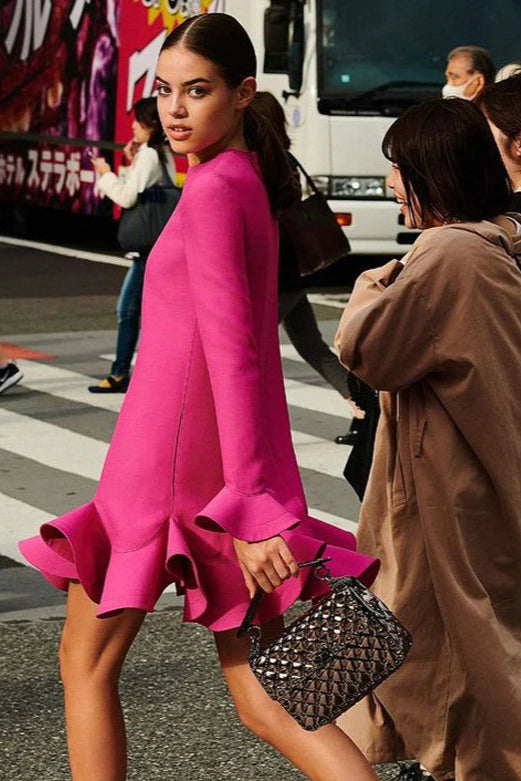 Robe fuchsia courte - Robe Addict