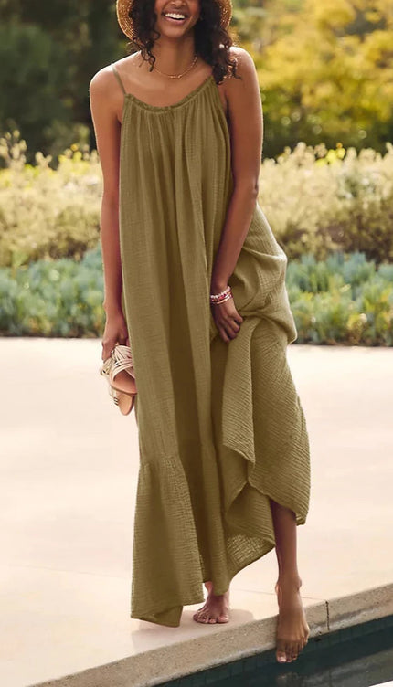 Robe gaze de coton kaki - Robe Addict