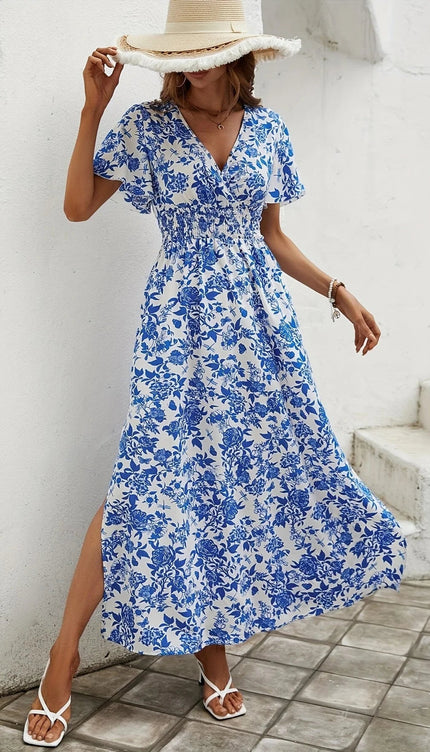 Robe goa bleu et blanc - Robe Addict