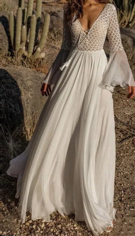 Robe hippie blanche - Robe Addict
