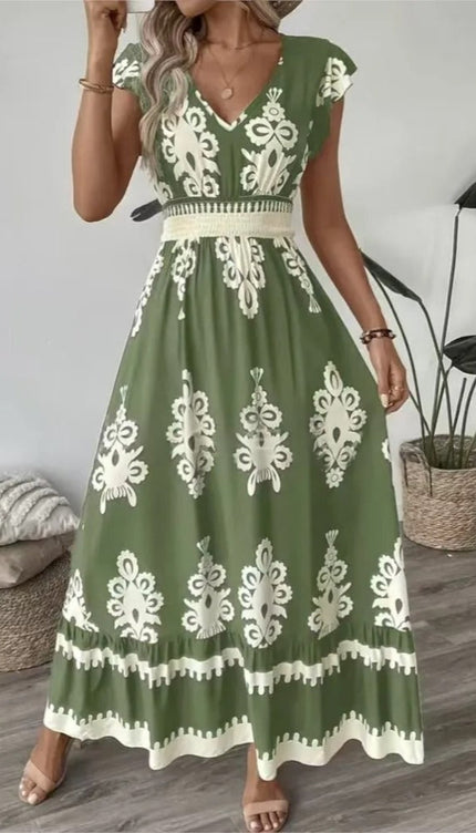 Robe imprimé vert - Robe Addict
